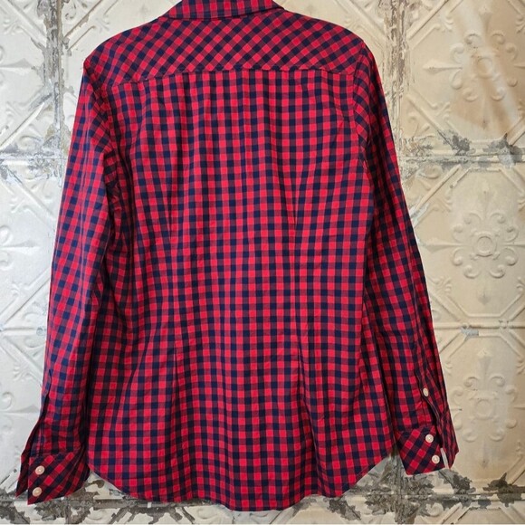 Vineyard Vines Gingham Checkered Print Classic Button Down Top Women's Size 00 - Picture 2 of 11